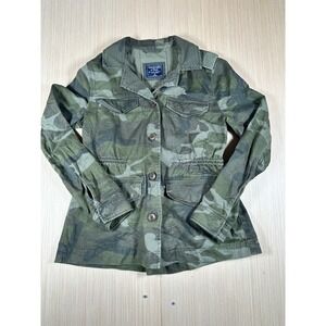 Vintage 90s Abercrombie & Fitch‎ Utility Jacket Womens XS Multi Army Camouflage